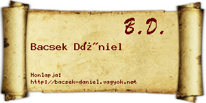 Bacsek Dániel névjegykártya